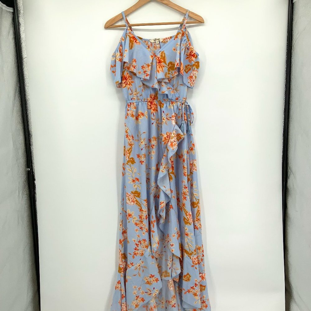 Mint of Blush Off The Shoulder Floral Wrap Dress